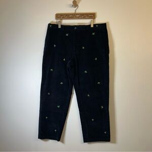 Brooks Brothers 'Hudson' Corduroy Pants in Navy with Holly Motif - size 42x30